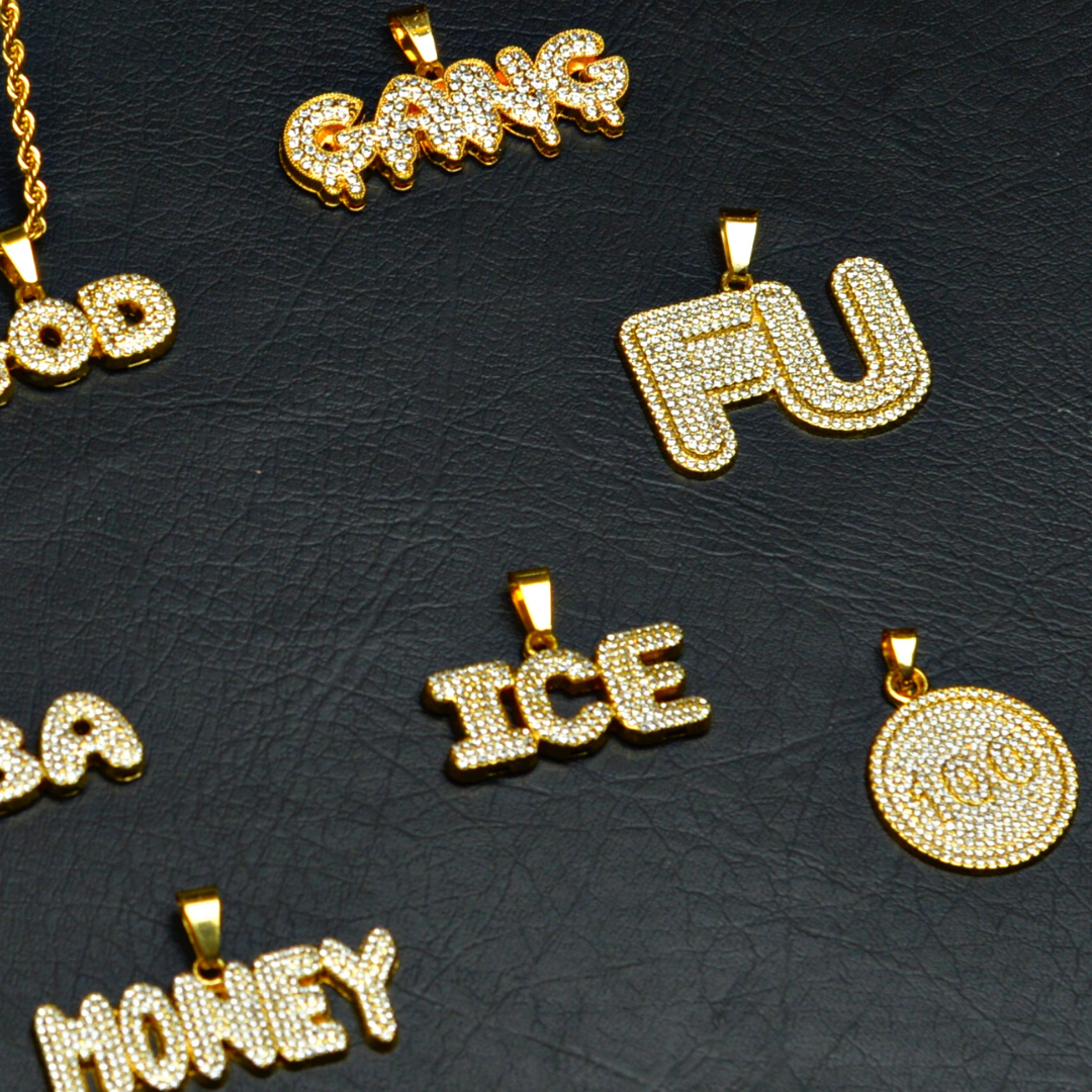 100 Sign Iced Necklace (Golden)