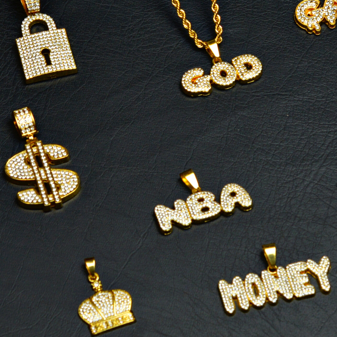 100 Sign Iced Necklace (Golden)