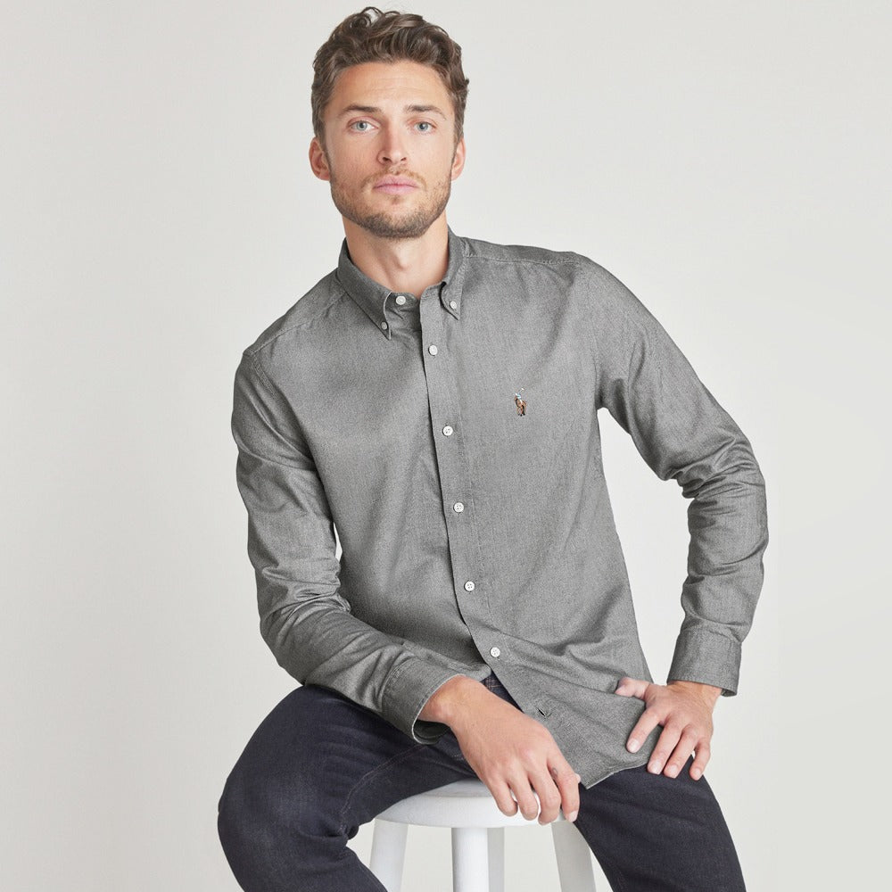 RL Grey B Embroidered logo Casual Shirt