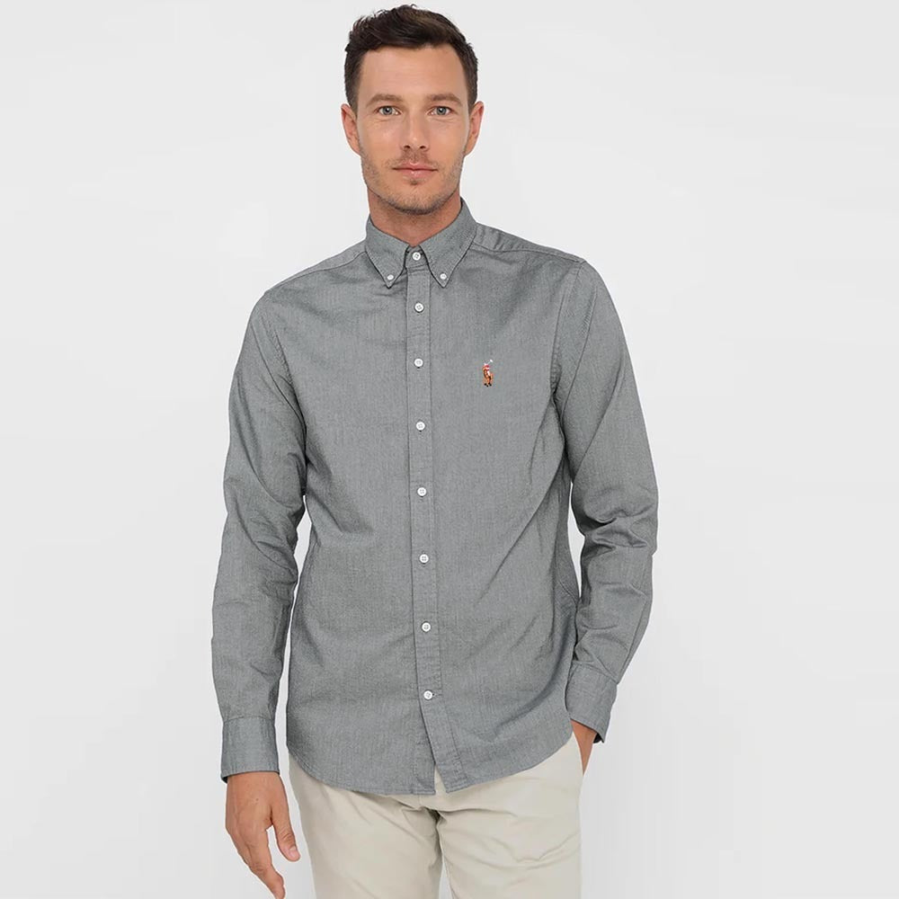 RL Grey R Embroidered logo Casual Shirt