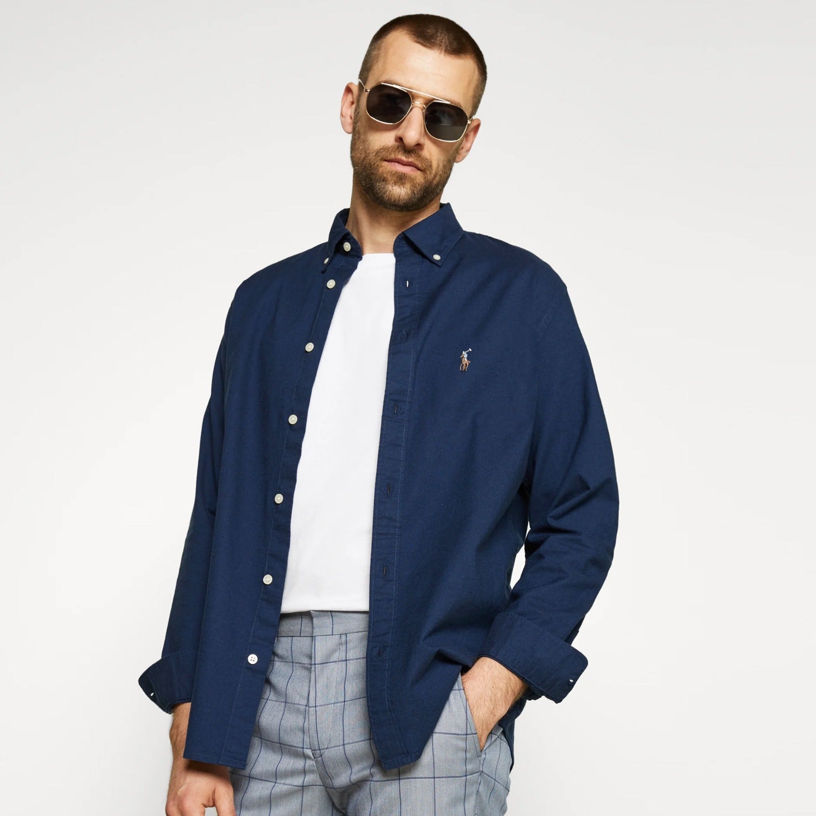 RL Navy B Embroidered logo Casual Shirt
