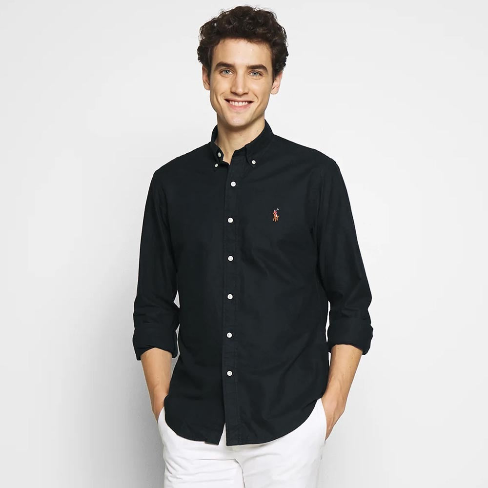 RL Black R Embroidered logo Casual Shirt