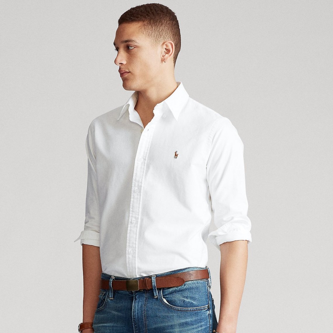 RL White embroidered logo Casual Shirt